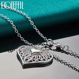 925 Silver Heart Pendant Necklace 16-30 Inch Chain for Women