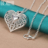 925 Silver Heart Pendant Necklace 16-30 Inch Chain for Women