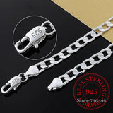 925 Silver 8MM Sideways Chain Necklace for Wedding Jewelry