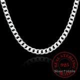 925 Silver 8MM Sideways Chain Necklace for Wedding Jewelry