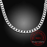 925 Silver 8MM Sideways Chain Necklace for Wedding Jewelry