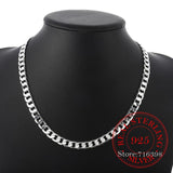 925 Silver 8MM Sideways Chain Necklace for Wedding Jewelry