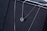 925 Silver Double Layers Collarbone Necklace Cz Love-heart Pendant