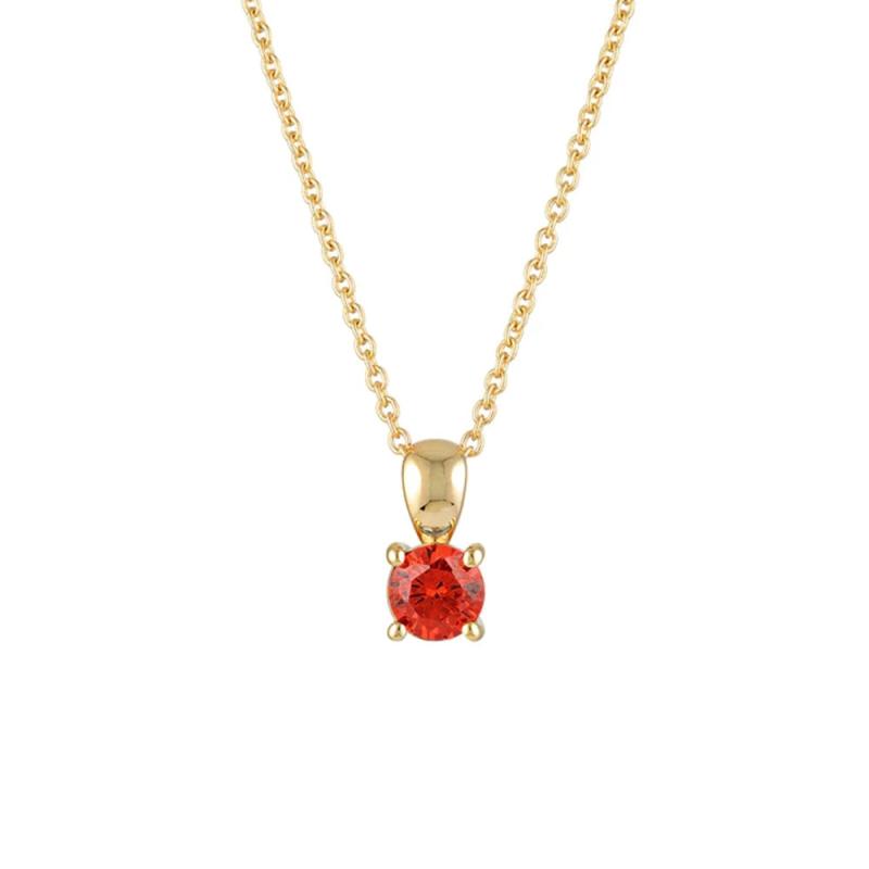 925 Silver Round Birthstone Pendant Necklace For Women