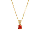 925 Silver Round Birthstone Pendant Necklace For Women
