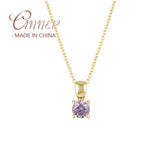 925 Silver Round Birthstone Pendant Necklace For Women