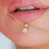 925 Silver Round Birthstone Pendant Necklace For Women