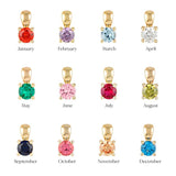 925 Silver Round Birthstone Pendant Necklace For Women