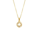 Stainless Steel Smiley Necklace with Zircon Stone for Women