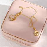 Stainless Steel Smiley Necklace with Zircon Stone for Women