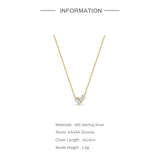 925 Silver Zircon Pendant Necklace for Women