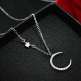 925 Silver Star & Crescent Necklace Pendant