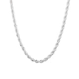 925 Silver 4mm Twisted Rope Chain Necklace For Women Man