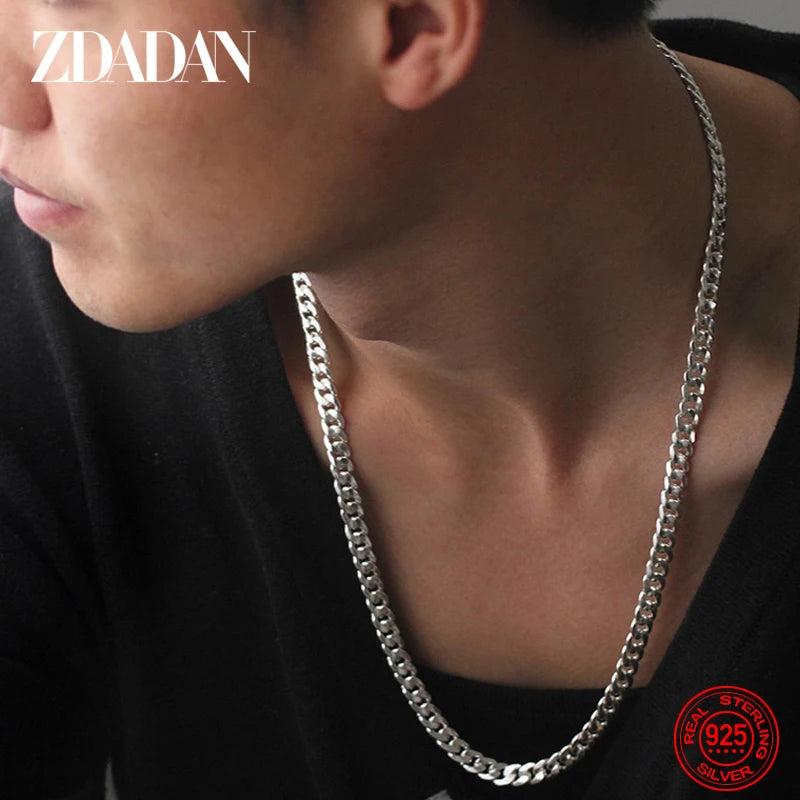 925 Sterling Silver 8MM Link Chain Necklace For Men Women