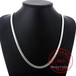925 Sterling Silver Snake Chain Necklace 16-30in for Men Boys Women