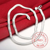 925 Sterling Silver Snake Chain Necklace 16-30in for Men Boys Women
