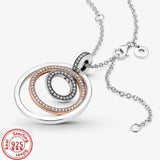 925 Silver Pav? Circle Collier Necklace For Women