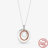 925 Silver Pav? Circle Collier Necklace For Women