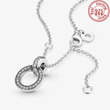 925 Silver Pav? Circle Collier Necklace For Women