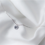 925 Silver Crystal Zircon Pendant Necklace for Women