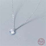925 Silver Crystal Zircon Pendant Necklace for Women