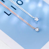 925 Silver Crystal Zircon Pendant Necklace for Women