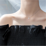 925 Silver Crystal Zircon Pendant Necklace for Women