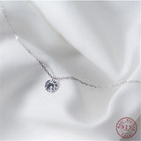 925 Silver Crystal Zircon Pendant Necklace for Women