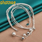 925 Silver Snake Chain Necklace 18 Inch for Women
