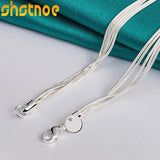 925 Silver Snake Chain Necklace 18 Inch for Women