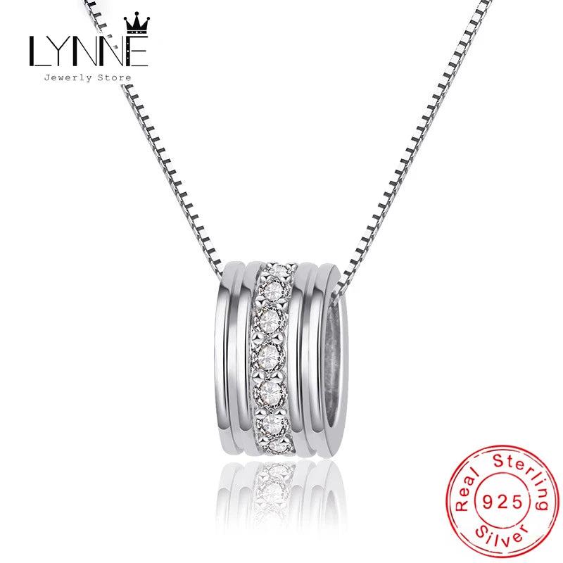 925 Silver Zircon Pendants Necklaces Rhinestone Choker Jewelry Gift
