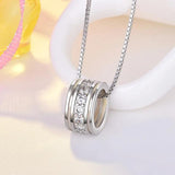 925 Silver Zircon Pendants Necklaces Rhinestone Choker Jewelry Gift