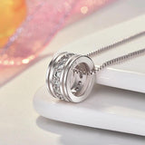 925 Silver Zircon Pendants Necklaces Rhinestone Choker Jewelry Gift
