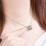 925 Silver Zircon Pendants Necklaces Rhinestone Choker Jewelry Gift