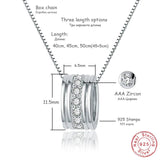 925 Silver Zircon Pendants Necklaces Rhinestone Choker Jewelry Gift
