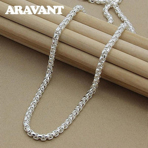925 Silver Box Chain Necklace For Men Jewelry