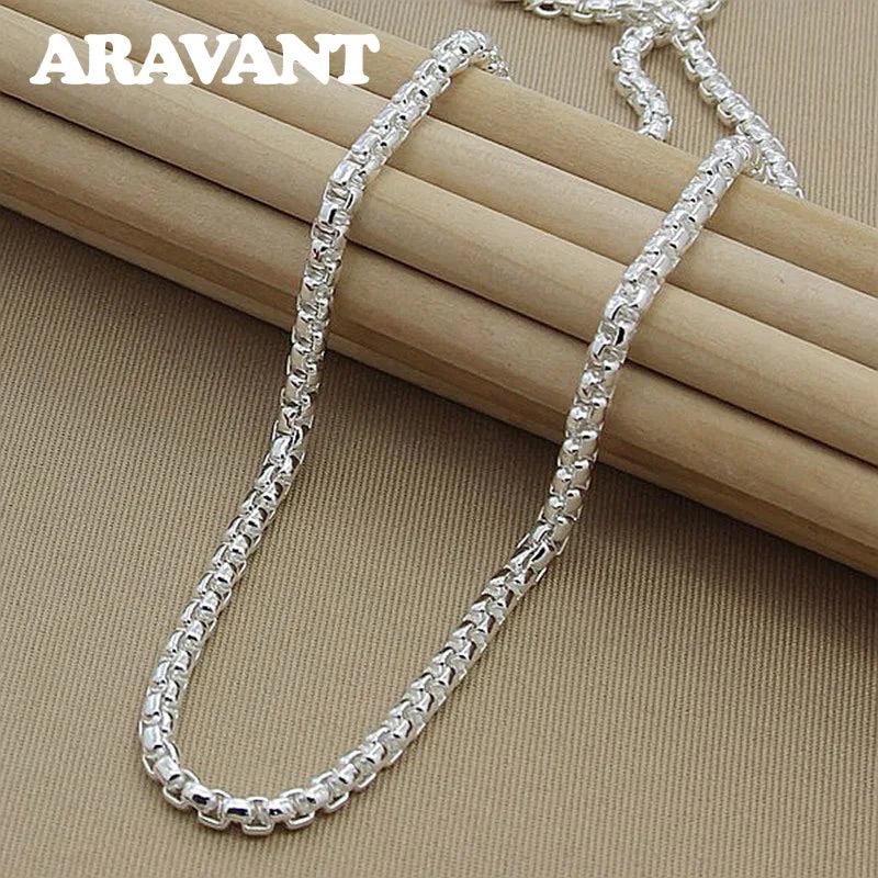 925 Silver Box Chain Necklace For Men Jewelry