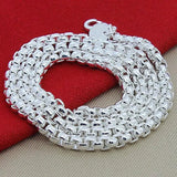 925 Silver Box Chain Necklace For Men Jewelry