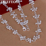 925 Silver Bead Necklace Women Party Wedding Jewelry