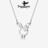 Trustdavis 925 Silver Sweet Rabbit Pendant Necklace for Daughter