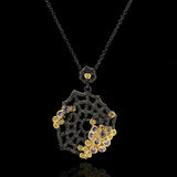 Bohemian Spider Web Hollow Pendant Zircon Sweater Chain Jewelry