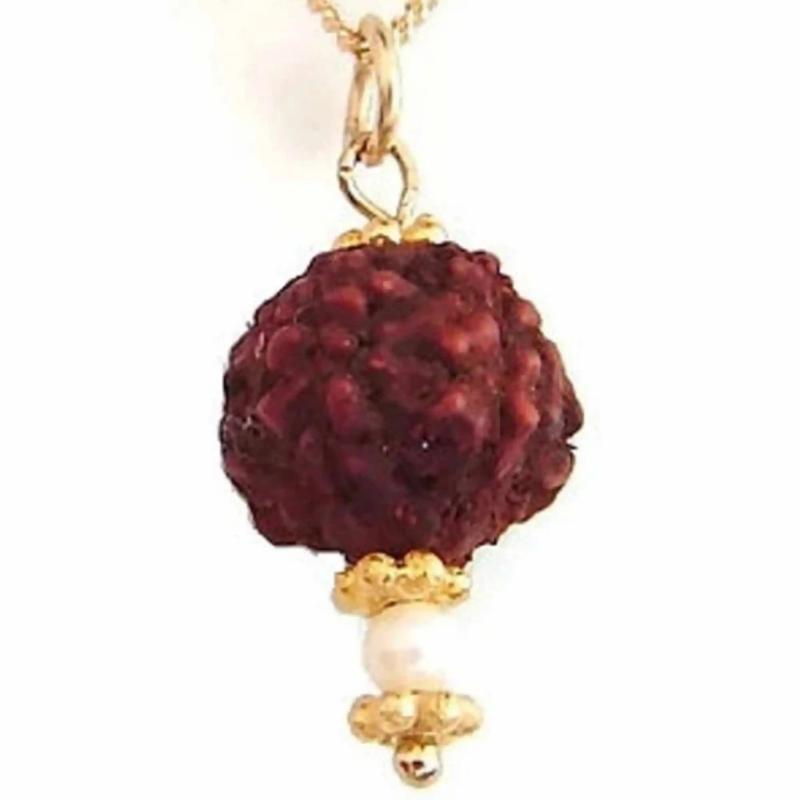 Natural Rudraksha Gemstone Pendant Necklace for Christmas Thanksgiving