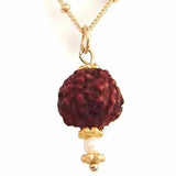 Natural Rudraksha Gemstone Pendant Necklace for Christmas Thanksgiving
