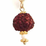 Natural Rudraksha Gemstone Pendant Necklace for Christmas Thanksgiving