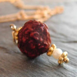 Natural Rudraksha Gemstone Pendant Necklace for Christmas Thanksgiving