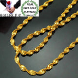 European Woman Party Wedding Gift Long Double Wave 18KT Chain Necklace