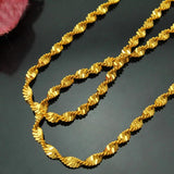European Woman Party Wedding Gift Long Double Wave 18KT Chain Necklace