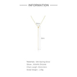 French Y-Necklace 925 Silver Tassel Butterfly Pendant