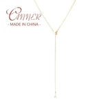 French Y-Necklace 925 Silver Tassel Butterfly Pendant