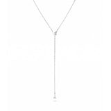 French Y-Necklace 925 Silver Tassel Butterfly Pendant